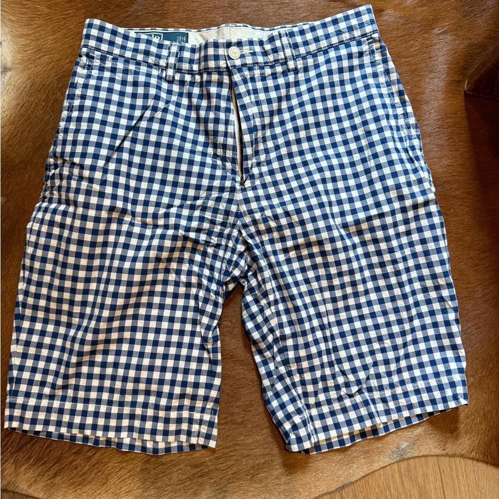 Ralph Lauren Blue and White Flat Front Golf Shorts